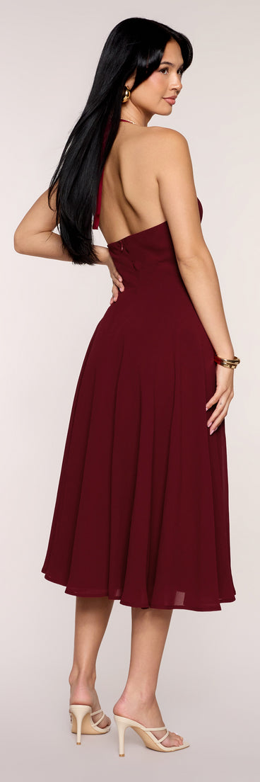 Effortless Grace Chiffon Midi Dress