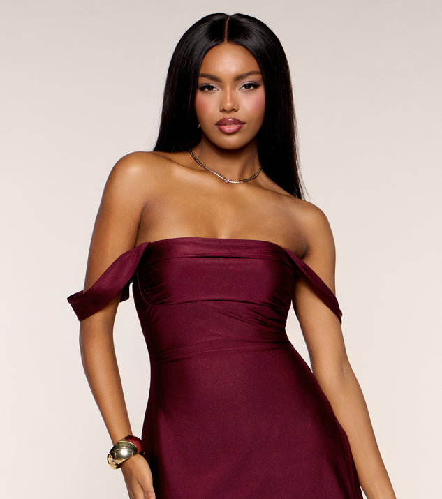 off the shoulder dress near me LaDivine KV1057 Formal Long the dress is a practical option in long events where the wearer needs to be present and active Classics Lover Off-The-Shoulder Satin A-Line