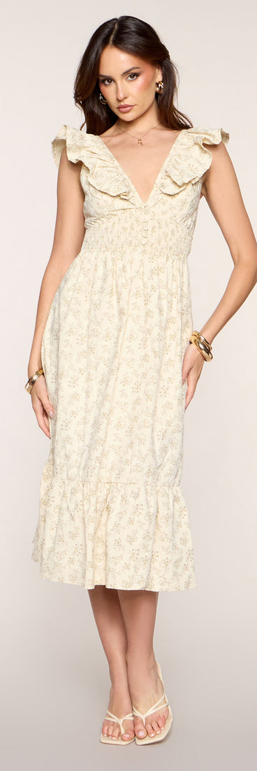 Weekend Romance Floral Cotton Midi Dress