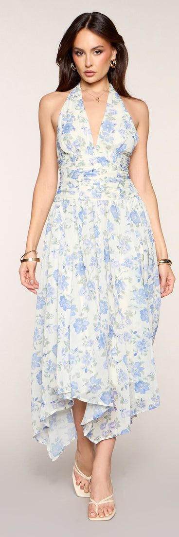 RSVP Pretty Floral Chiffon Maxi Dress
