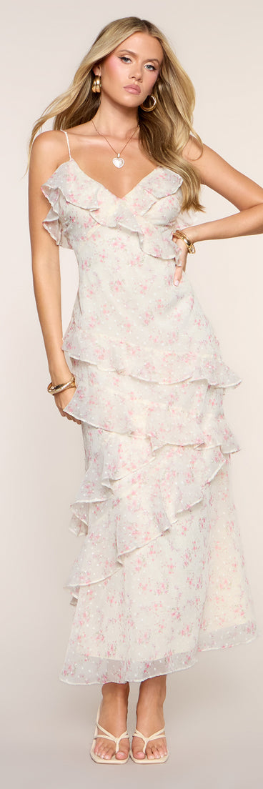 First Pick Floral Ruffle Maxi Dress