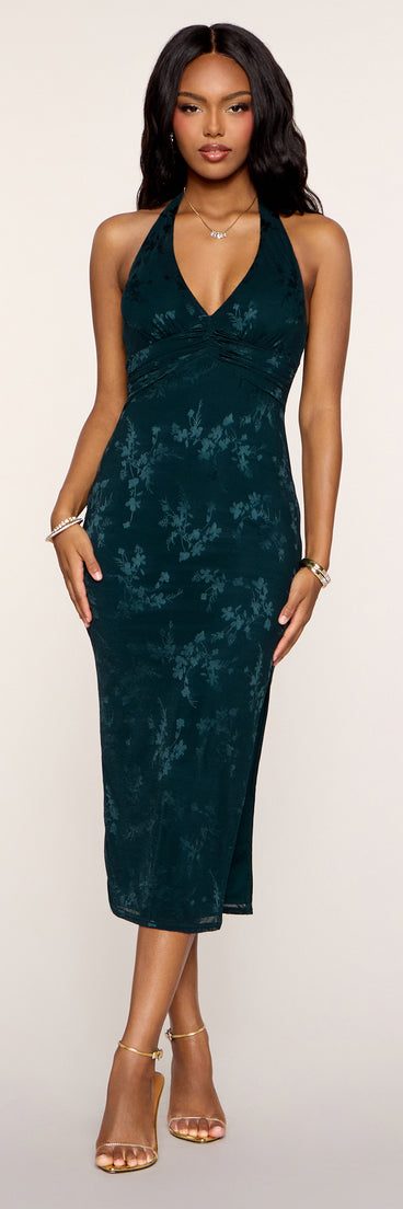 Stolen Glance Lace Halter Midi Dress
