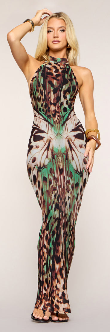 Swirled Abstract Maxi Dress