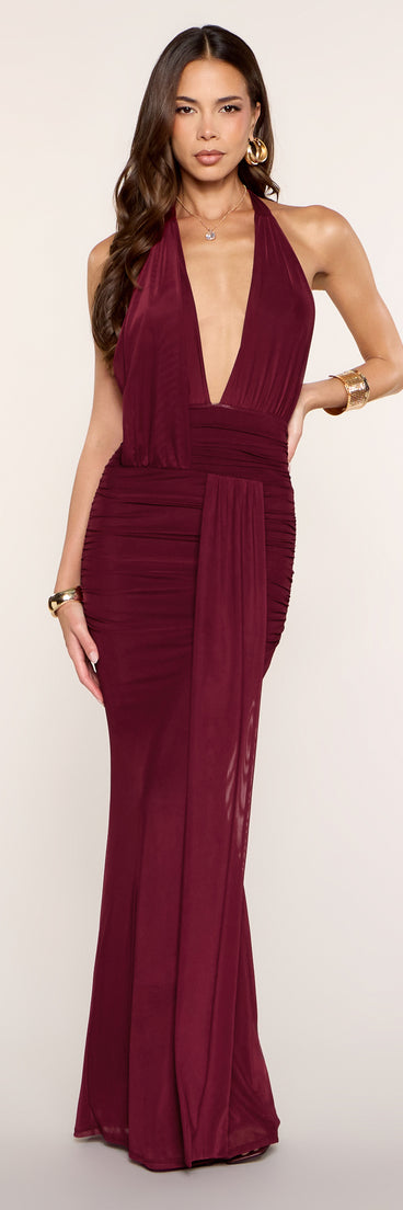 Make An Entrance Halter Maxi Dress