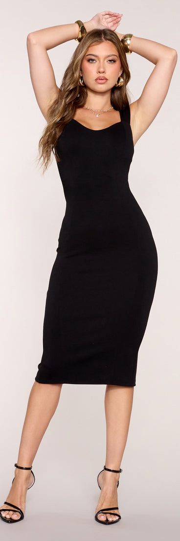 Sleek Line Tank Bodycon Midi Dress