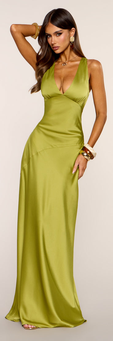 Last Look Satin Cowl Back Maxi Dress
