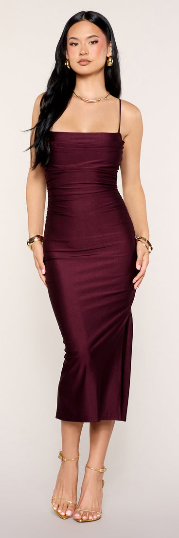 Slit Appeal Bodycon Midi Dress