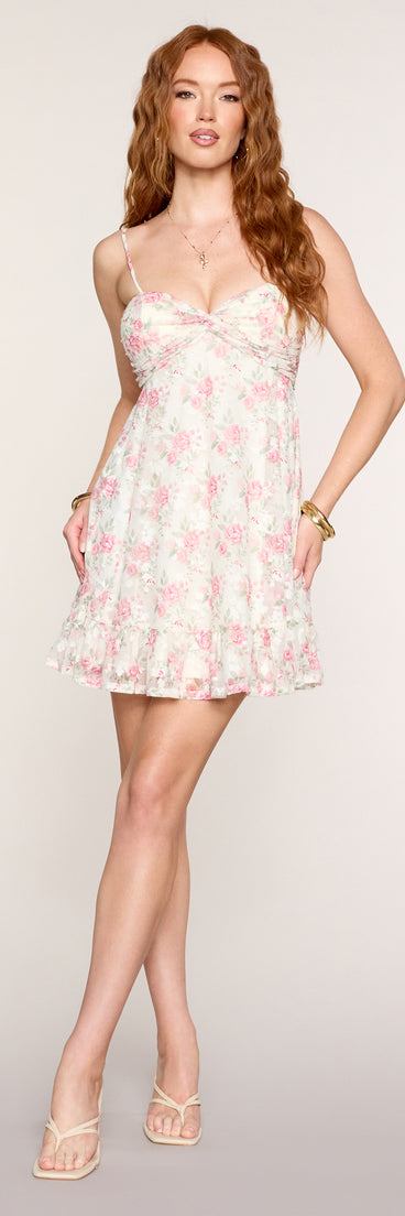 Gardenia Tie Back Floral Mini Dress