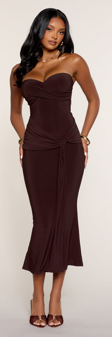 Sculpted Move Strapless Mermaid Midi Dress