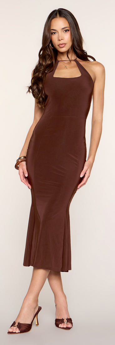 Chic Secret Halter Midi Dress