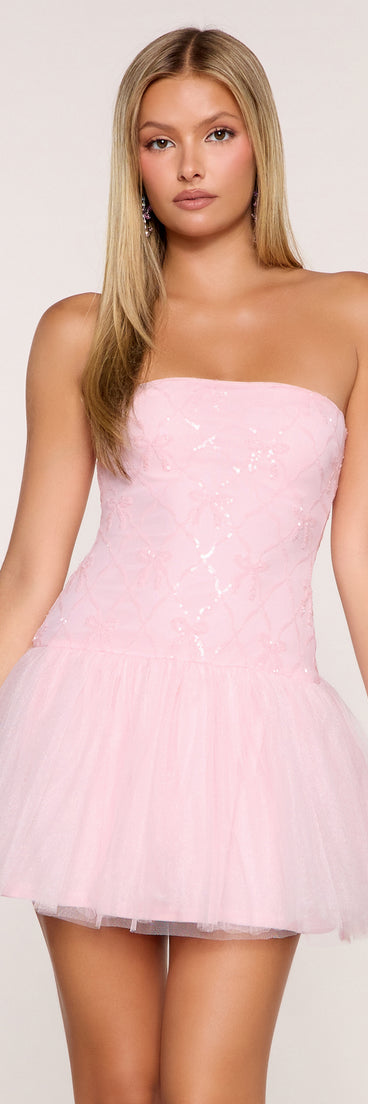 Pretty Please Sequin Drop Waist Mini Dress