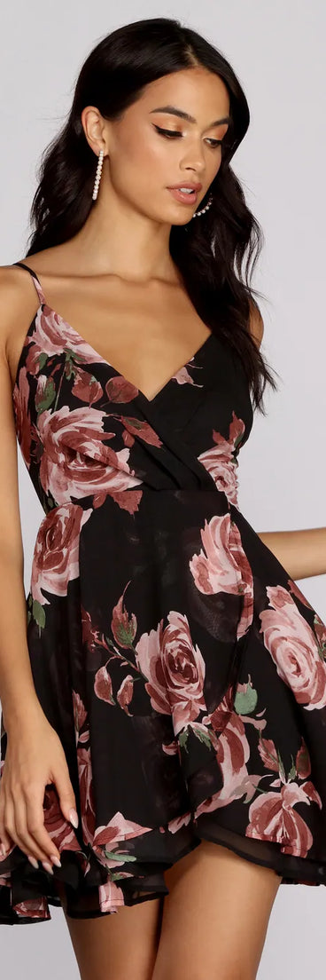 Enchanted Garden Surplice Skater Dress