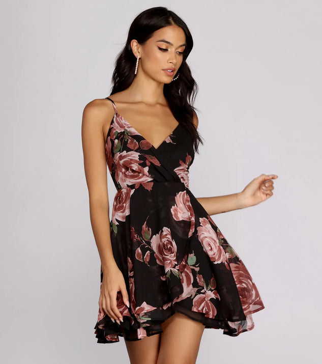 Enchanted Garden Surplice Skater Dress