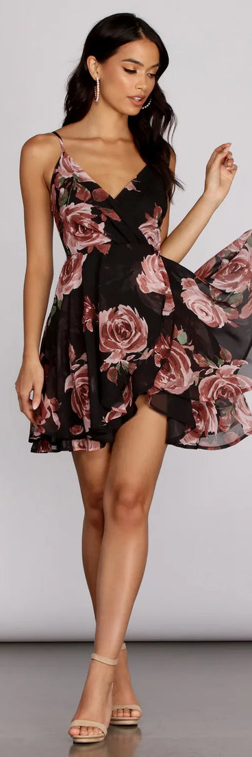Enchanted Garden Surplice Skater Dress