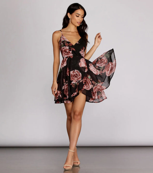 Enchanted Garden Surplice Skater Dress