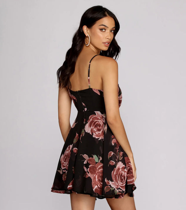 Enchanted Garden Surplice Skater Dress