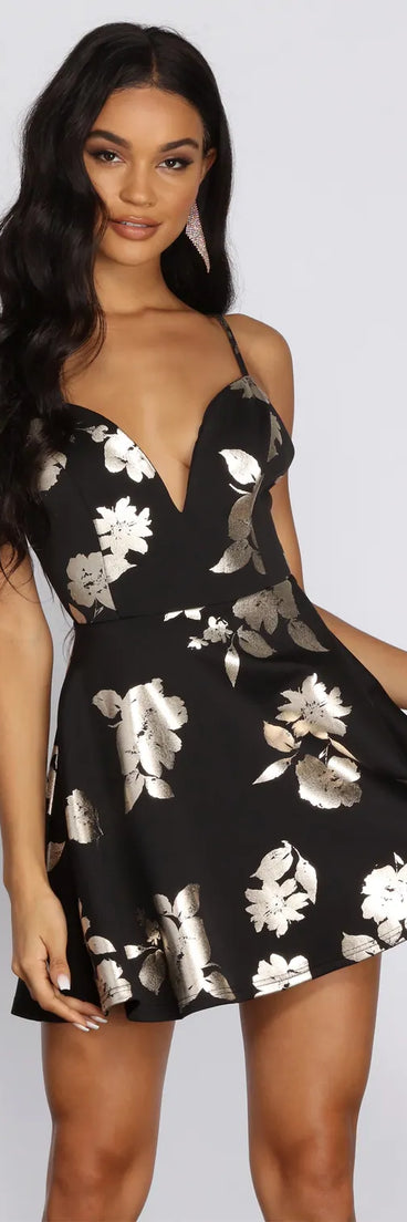Floral Goddess Skater Dress