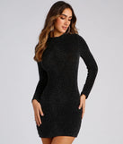 Diamond Lady Mock Neck Mini Dress