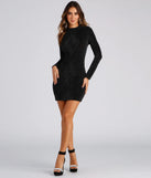 Diamond Lady Mock Neck Mini Dress