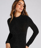 Diamond Lady Mock Neck Mini Dress