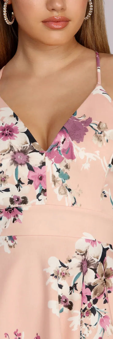 Floral Lace High Low Dress