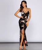 Floral Stunner Ruched Maxi Dress