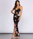 Floral Stunner Ruched Maxi Dress