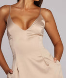 In Pocket Satin Cocktail Dress