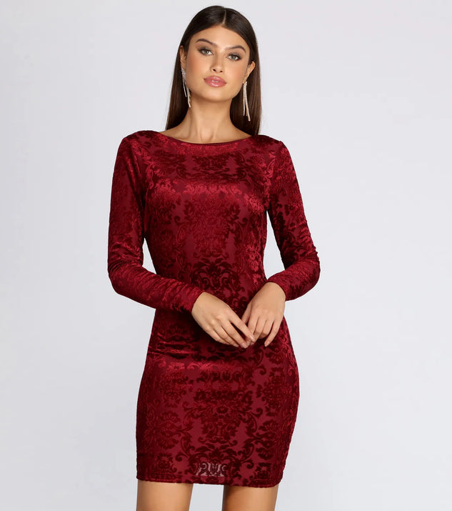Vividly Velvet Burnout Mini Dress