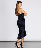 Floral Desire Trumpet Midi Dress