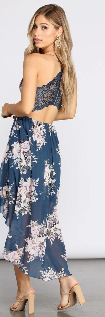 Floral Chiffon High Low Dress | Windsor Floral Chiffon High Low Dress | Windsor