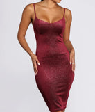 Sweetheart Velvet Glitter Midi Dress