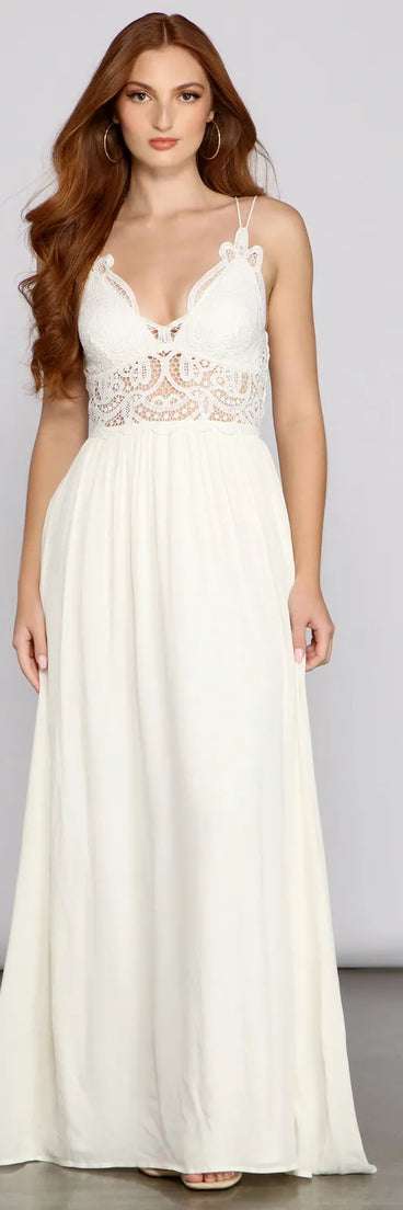 Swept Away Crochet Lace Maxi Dress