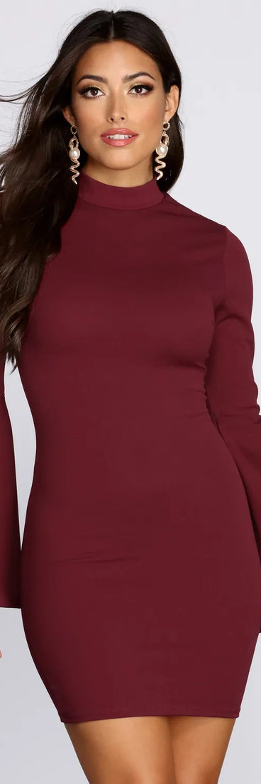 Bell Sleeve Mini Dress