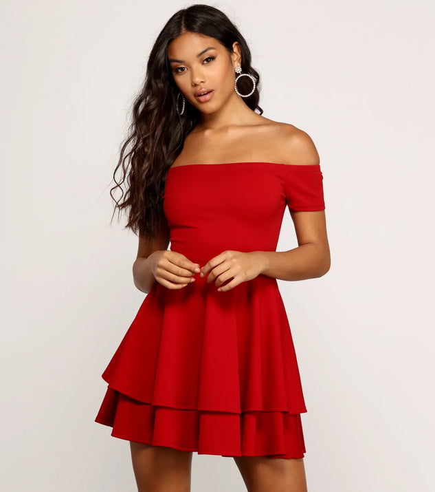 Main Flame Off Shoulder Dress