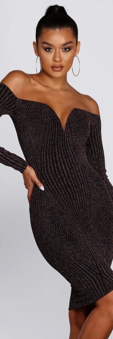 Lit In Lurex Midi Dress