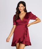 Wrap Me In Satin Dress