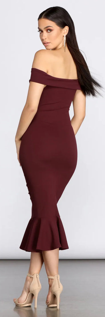 Will You Be My Sweetheart Midi Trumpet Dress