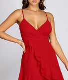 Buy Me Roses Ruffled Chiffon Mini Dress