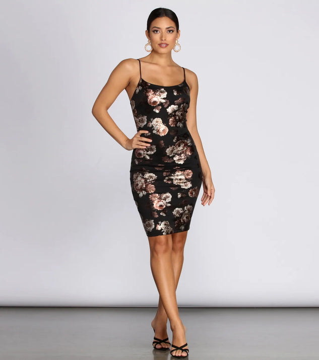 Bouquet Toss Scuba Midi Dress