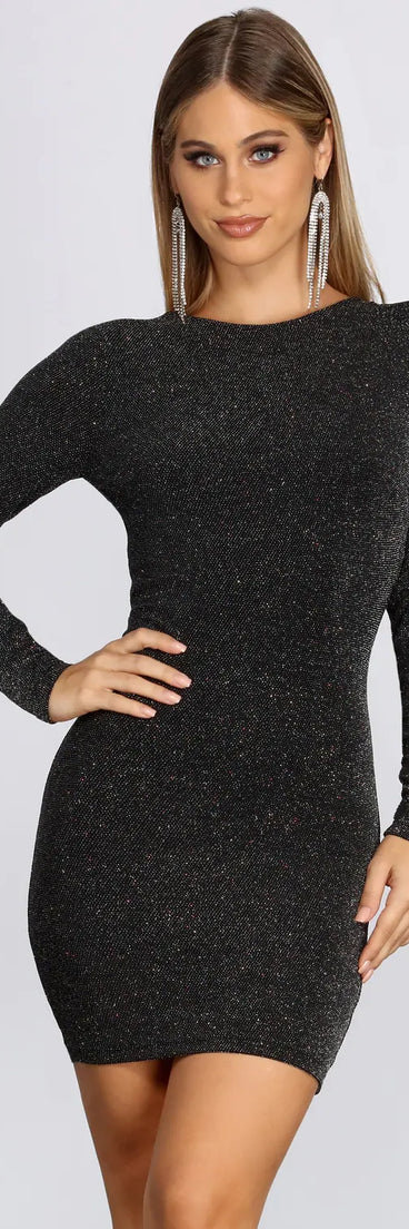 Captivating Glitter Open Back Dress