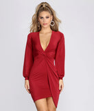 Let It V Long Sleeve Mini Dress
