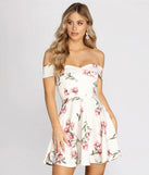 Love At First Sight Floral Off Shoulder Skater Dress