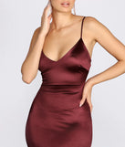 Trumpet Hem Satin Midi Dress