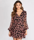 Flirty In Floral Chiffon Skater Dress