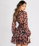 Flirty In Floral Chiffon Skater Dress