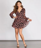 Flirty In Floral Chiffon Skater Dress