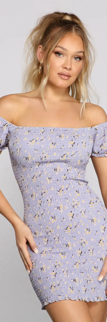 Floral Obsession Puff Sleeve Mini Dress