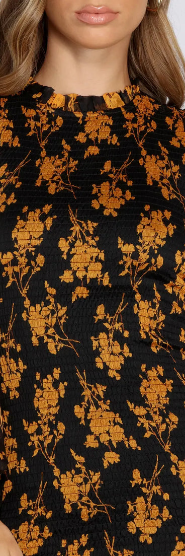 Fall Into Floral Mini Dress