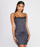 Ur Babe Tonight Square Neck Satin Mini Dress